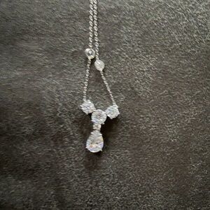Nadri Silver Teardrop Crystal Necklace